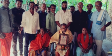 ಅರ್ಪಣಾಭಾವದ ಜೀವಂತ ಪ್ರತಿರೂಪ ಕಾವು ಗಣಪಯ್ಯರಿಗೆ ಗೌರವಾರ್ಪಣೆ