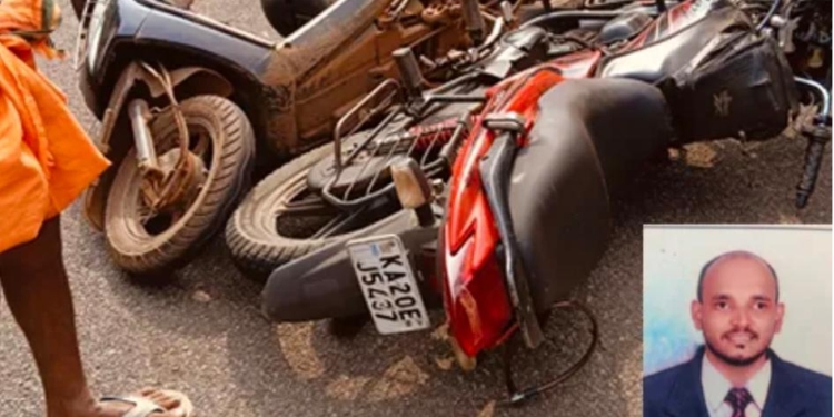 ಸ್ಕೂಟಿಗೆ ಡಿಕ್ಕಿಯಾಗಿ ಬೈಕ್ ಸವಾರ ಸಾವು